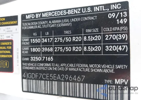 2014 Mercedes-Benz Gl 450 4Matic из США, поврежденный, VIN 4JGDF7CE5EA296467